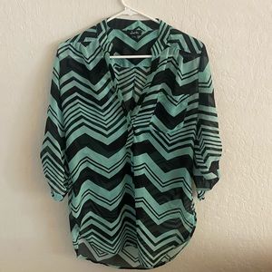 Chevron mint blouse